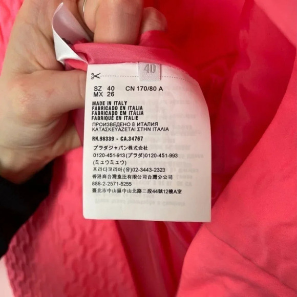 Prada Duchesse Froiss Textured Sleeveless Bright Pink Dress Sz 6 - Picture 13 of 16